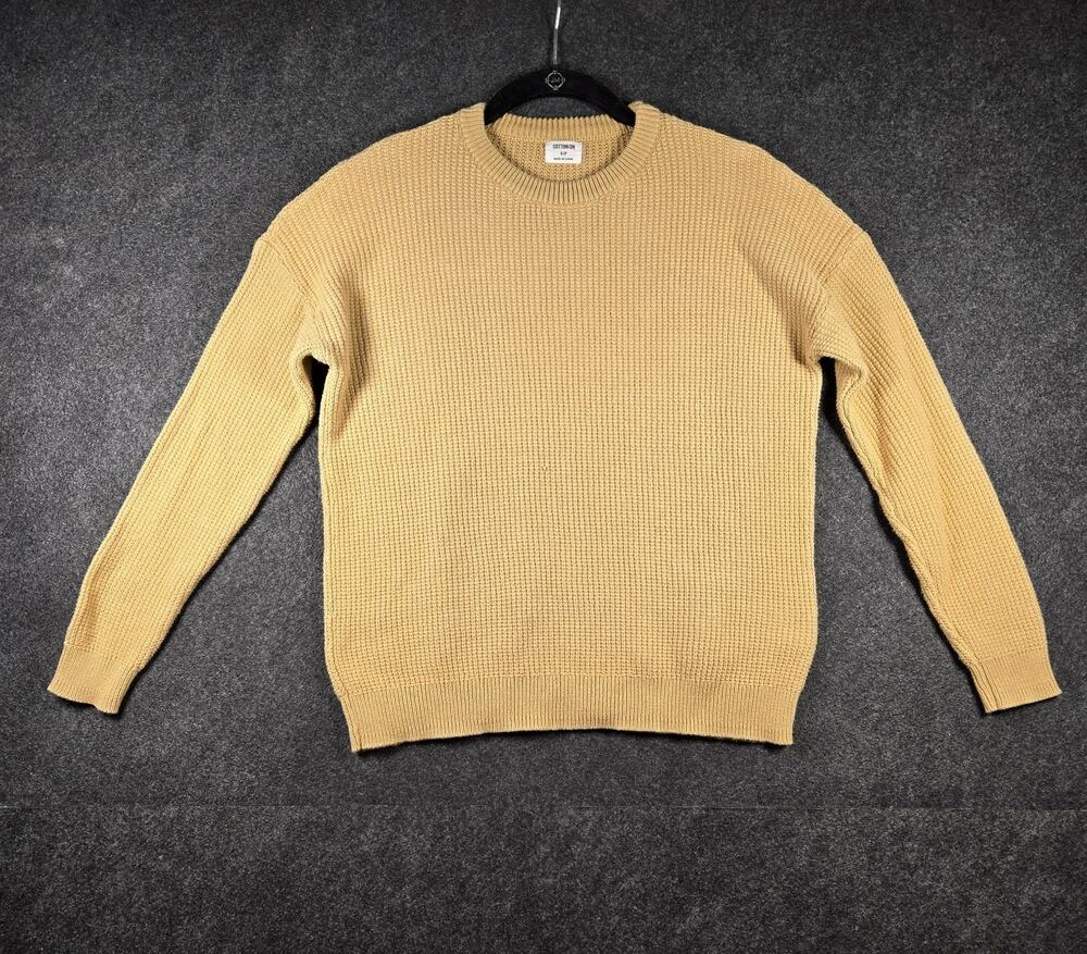 Cotton:On Yellow Sweater Femme Size Small 100% Cotton Shaker Knit